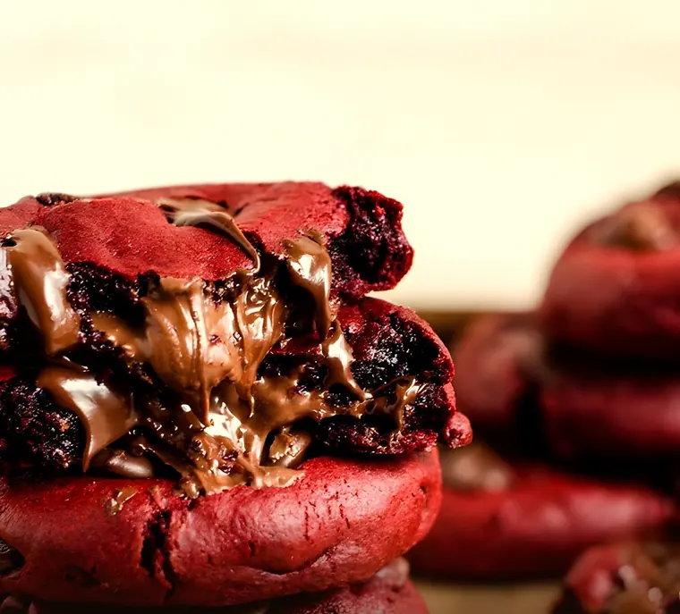Galleta Red Velvet rellena de Nutella