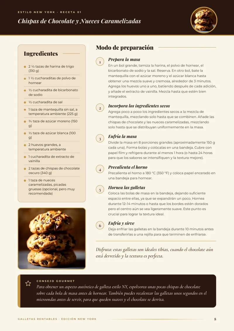 Página de una receta completa