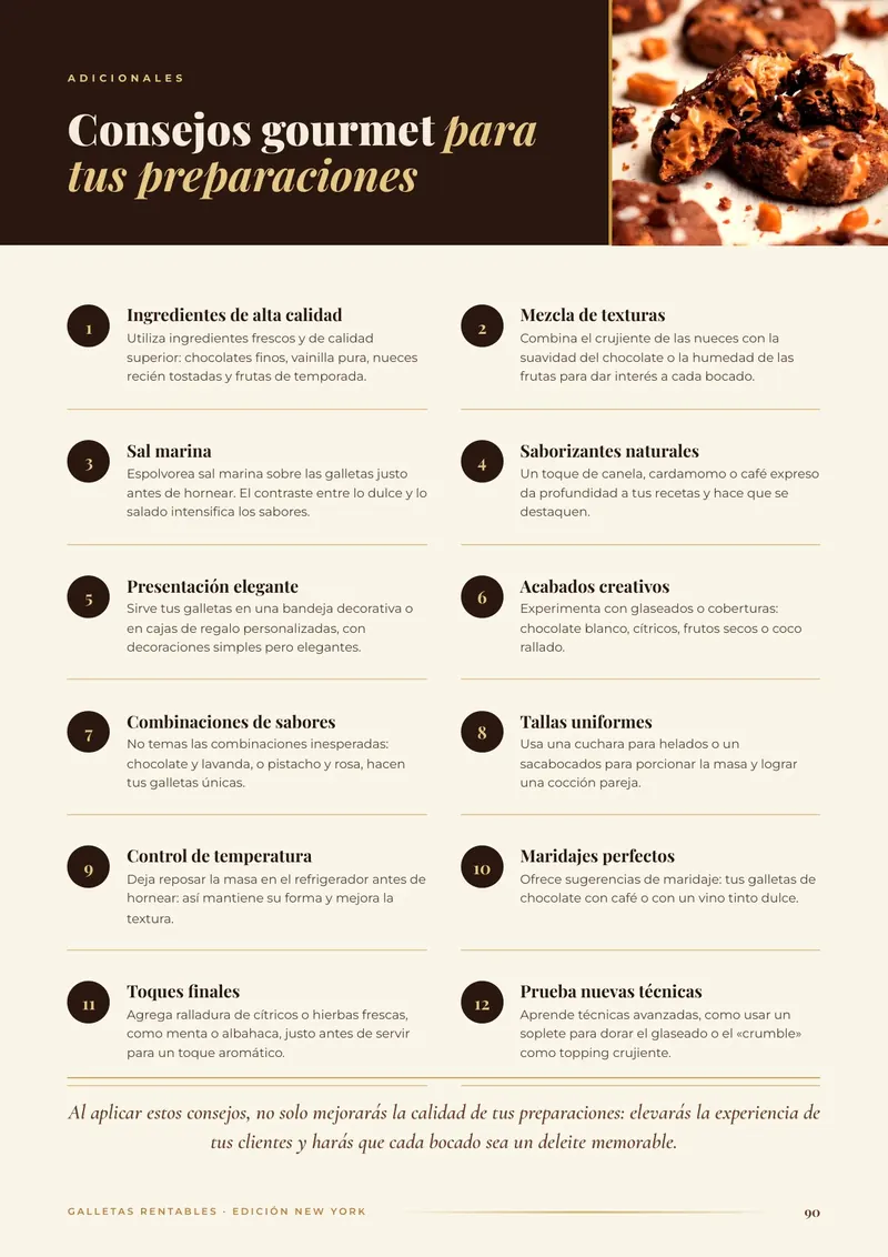 Página con consejos gourmet