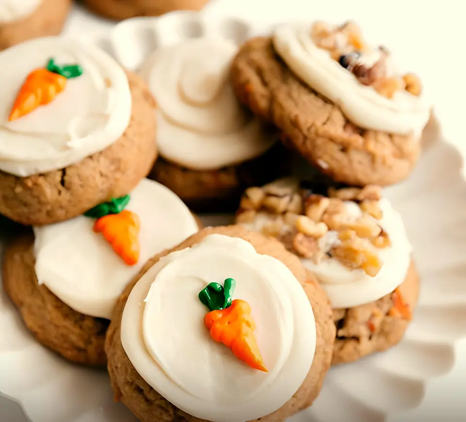 Galleta de pastel de zanahoria con glaseado